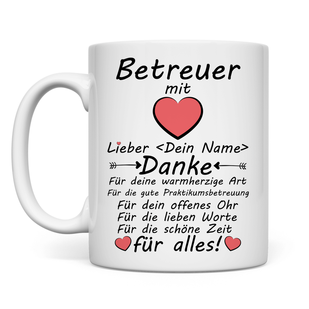 Danke an Praktikumsbetreuer | Geschenk   Tasse