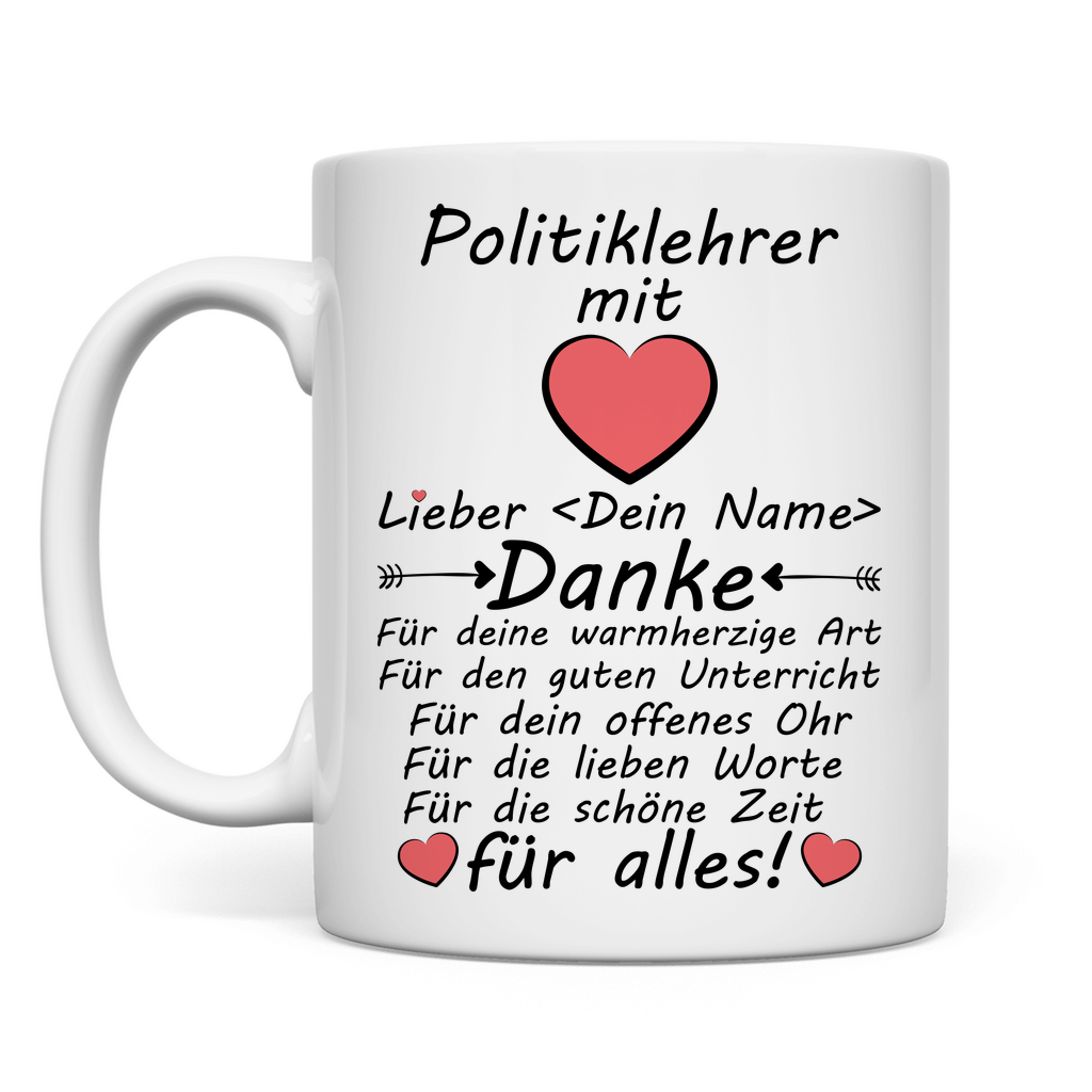 Politik Lehrer Geschenk | Danke für Alles tasse