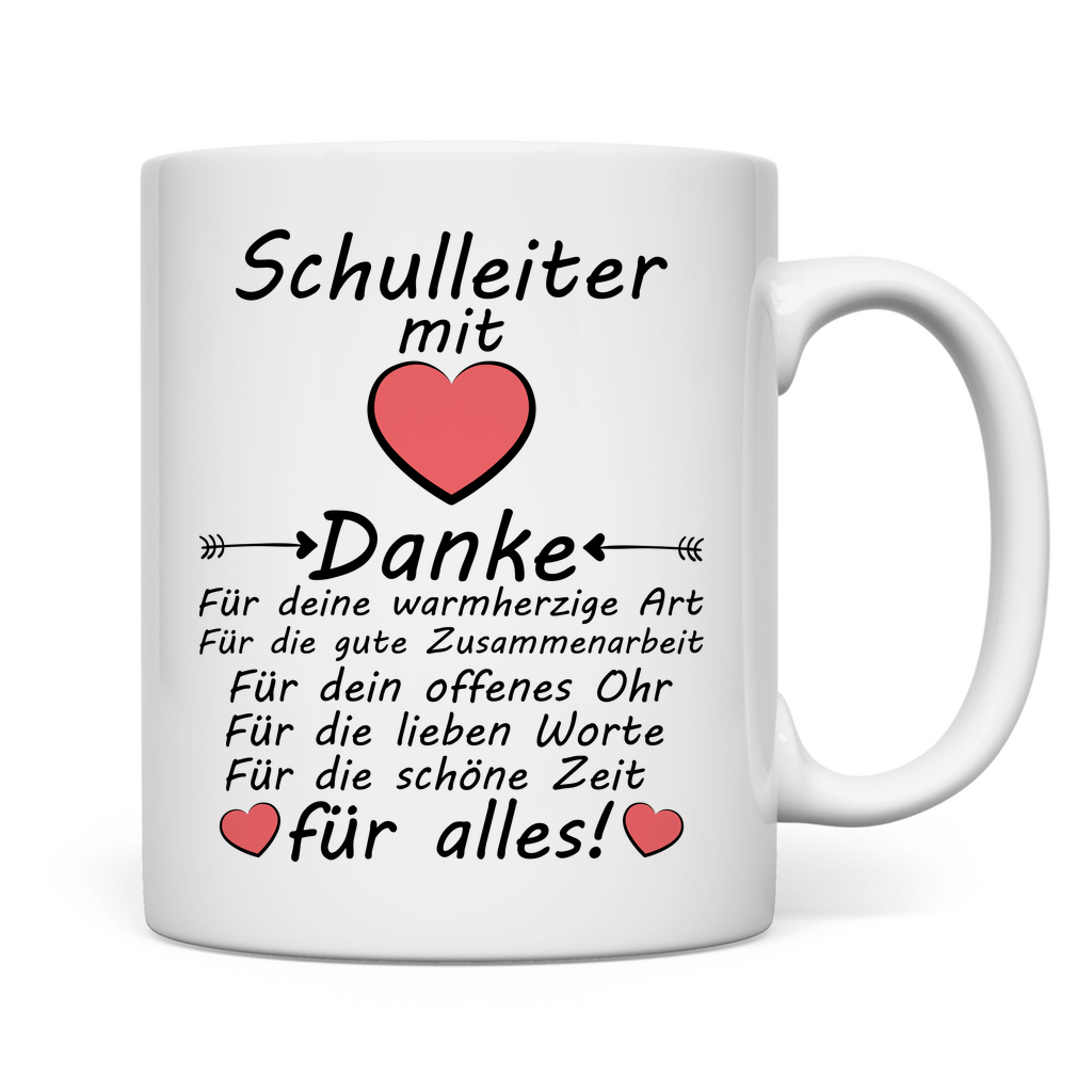 Schulleitung Abschiedsgeschenk | Danke Tasse Schulleiter rückseite