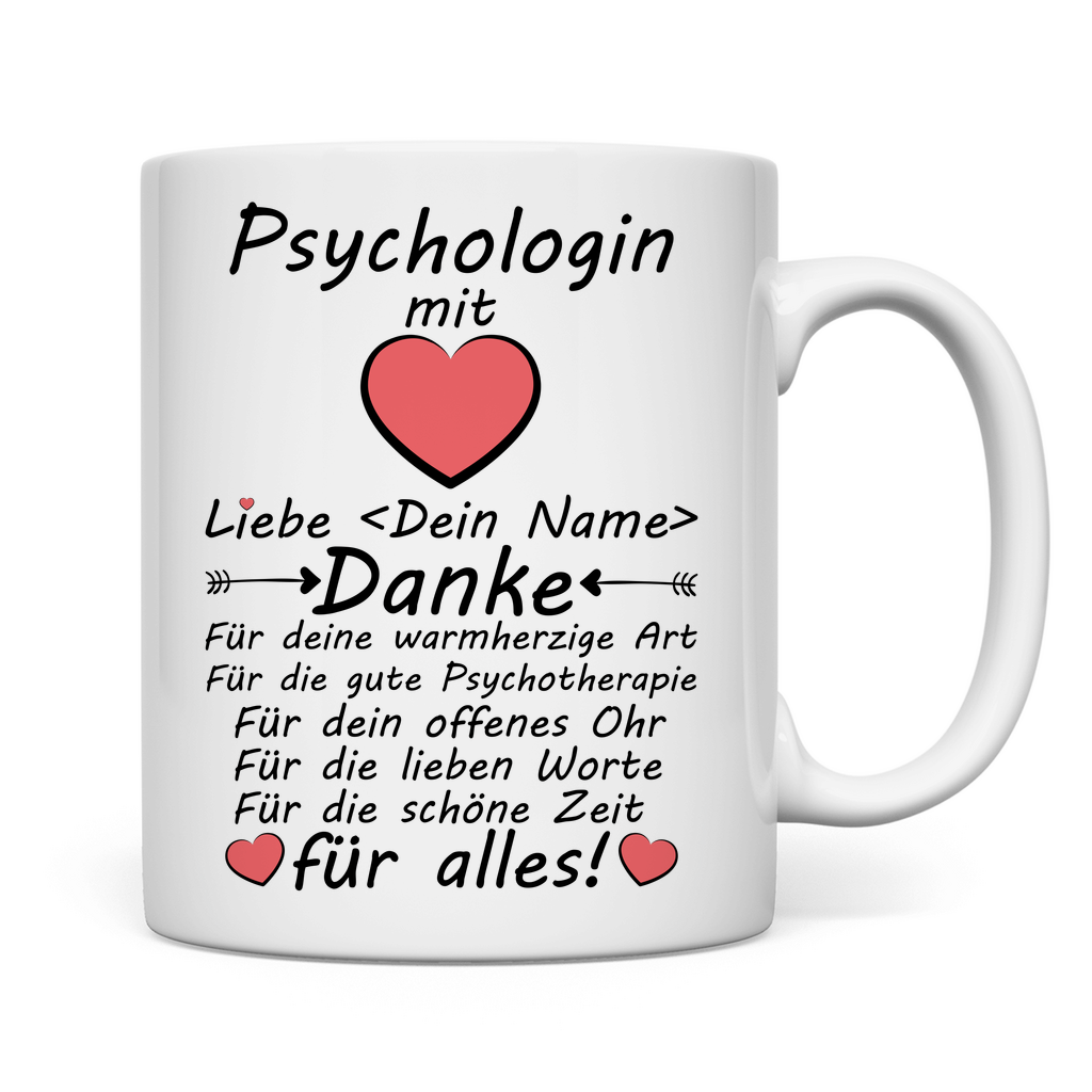 Psychologin Danke Sagen | Geschenk Tasse rückseite