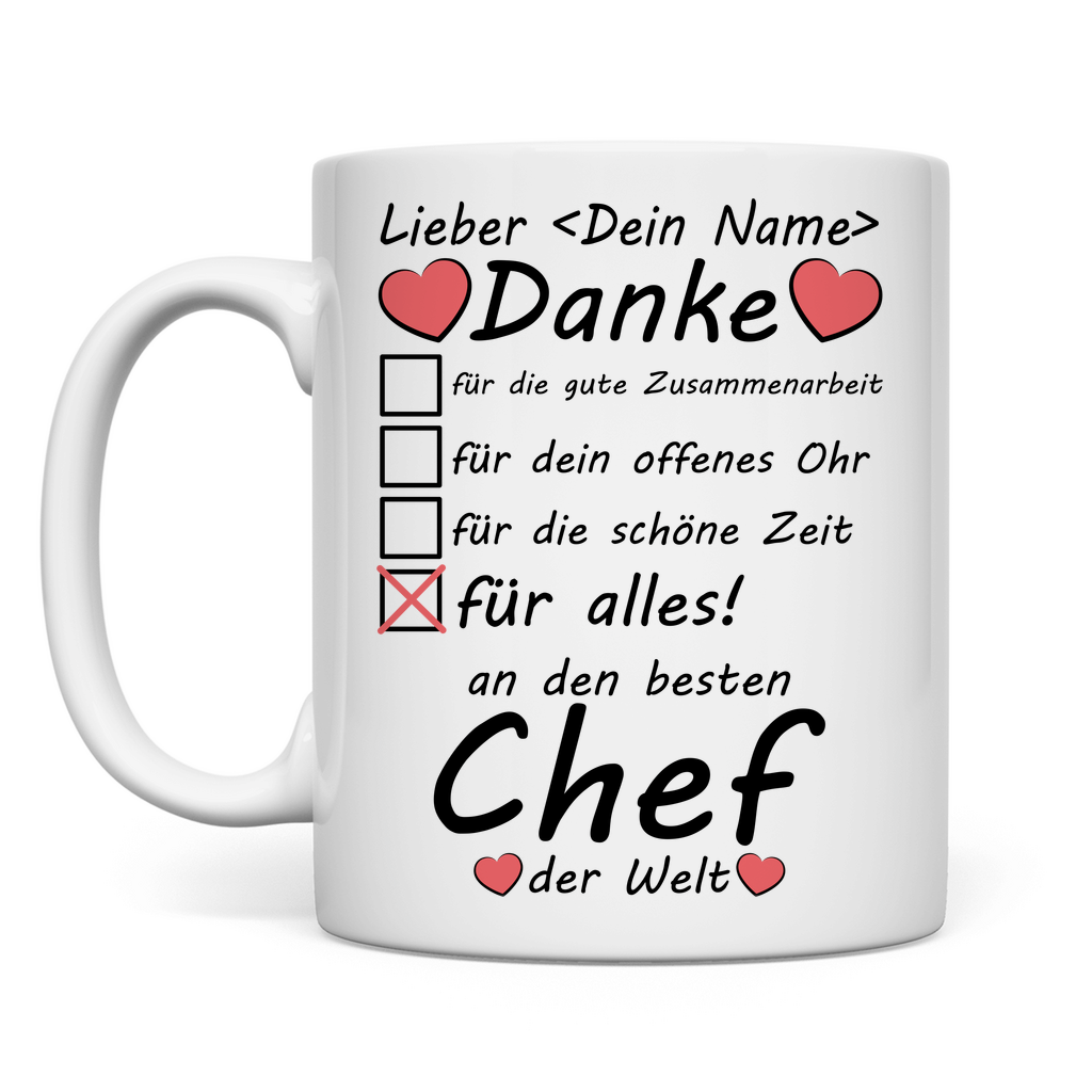 Dank an Chef | Gute Zusammenarbeit | Tasse Geschenk