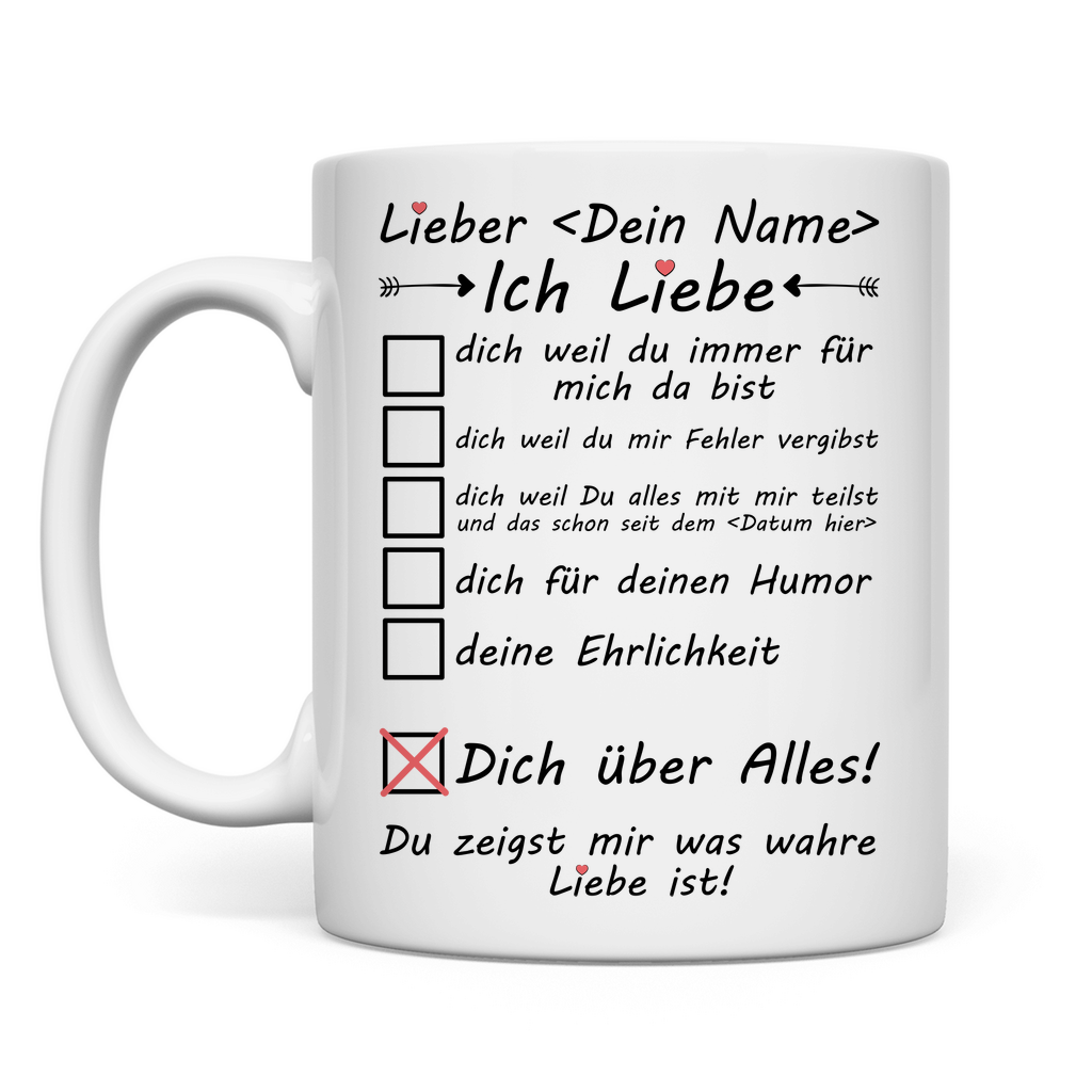 Jahrestag mit Datum und Namen l Geschenk Tasse für Freund ihn