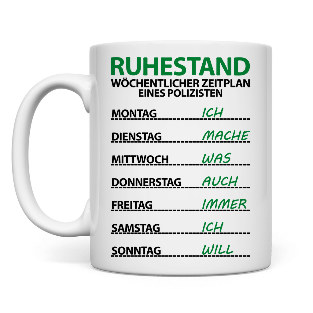 Ruhestand Rente Polizei | Geschenk für Polizist Tasse