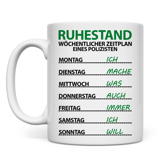 Ruhestand Rente Polizei | Geschenk für Polizist Tasse