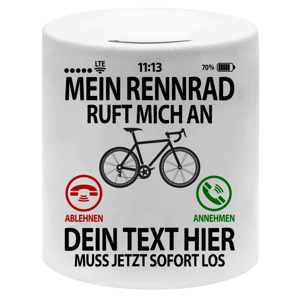 Rennrad Fahrrad Spardose | Geldgeschenk