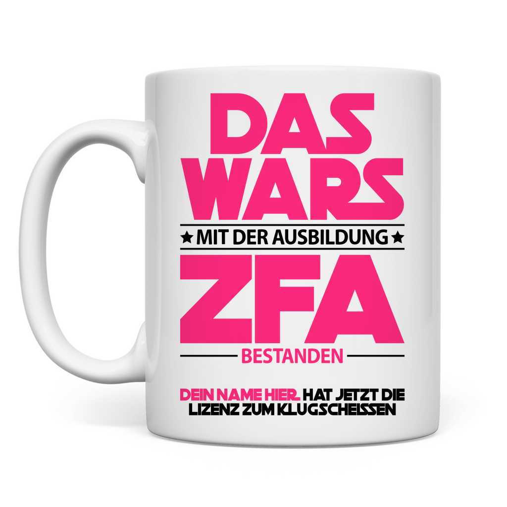 ZFA | Bestandene ausbildung Prüfung | Geschenk  tasse 