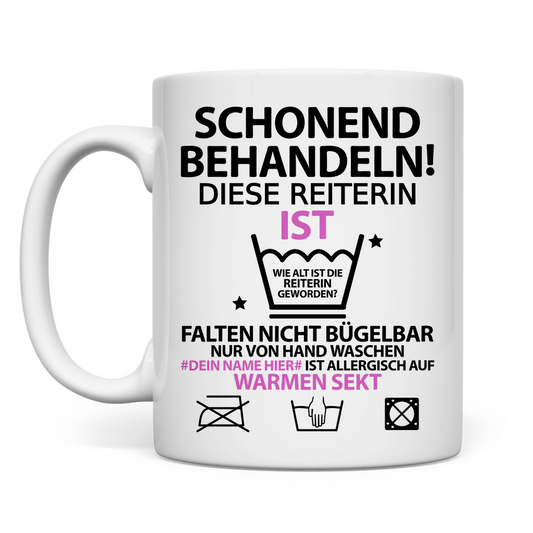40. Geburtstag Reiterin | Geburtstagsgeschenk lustige sprüche
personalisiert 
 Tasse