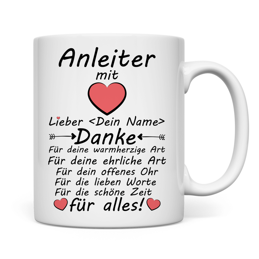 Bester Anleiter der Welt | Geschenk  Tasse mit namen 2
