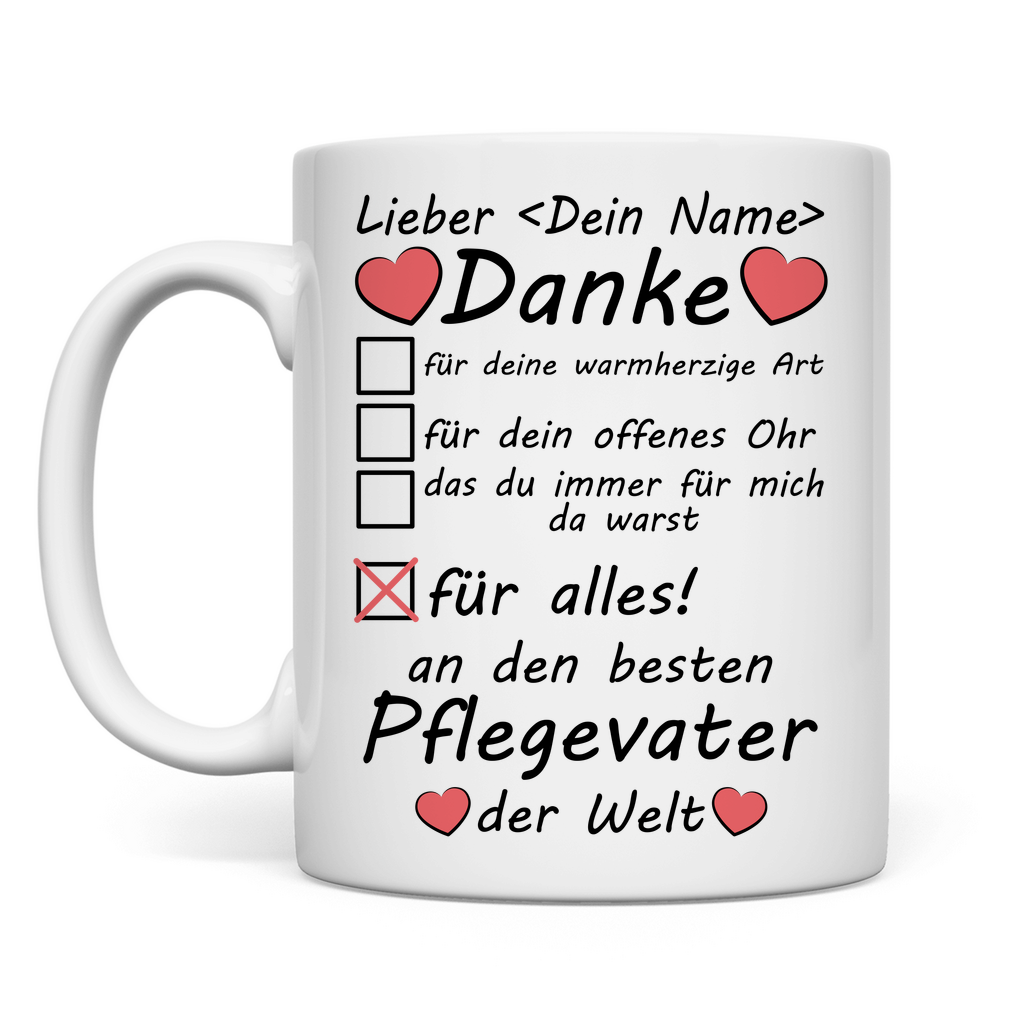 Beste Pflegevater Geschenk | Tasse | Personalisiert