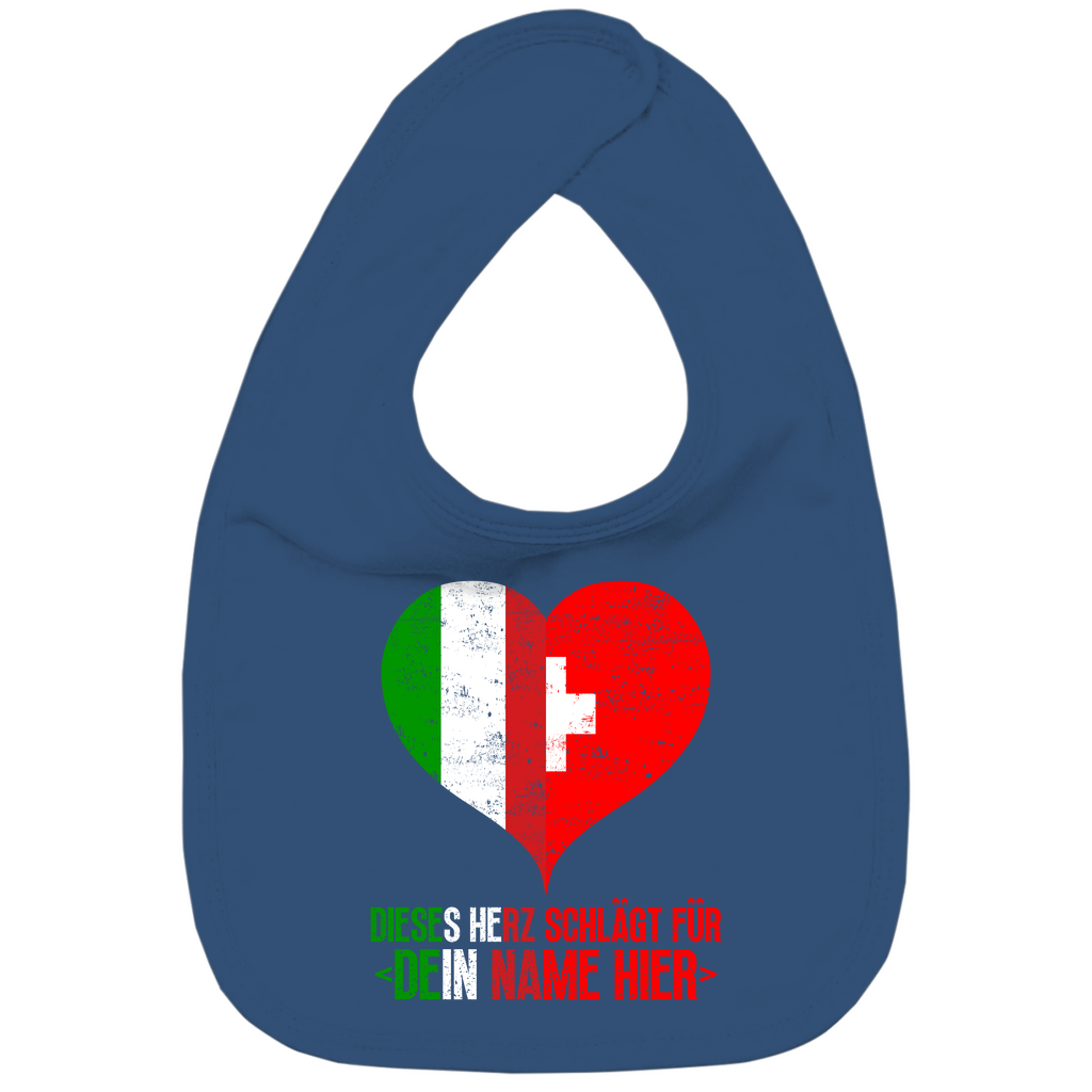 Schweiz Italien Flagge | Herz | Baby Lätzchen