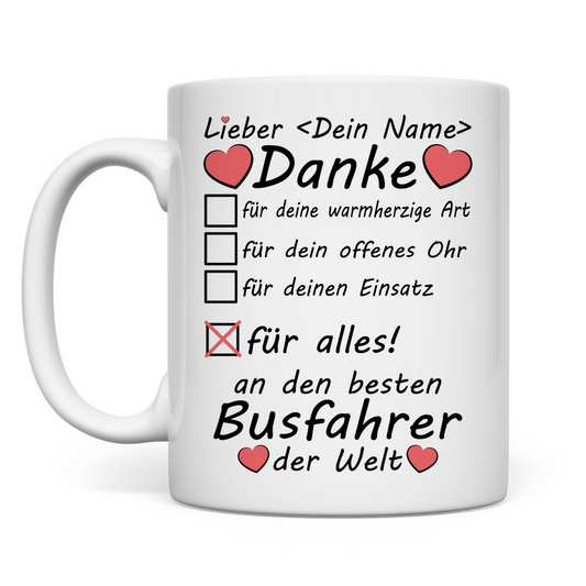 Abschiedsgeschenk Busfahrer | zum Abschied  Tasse