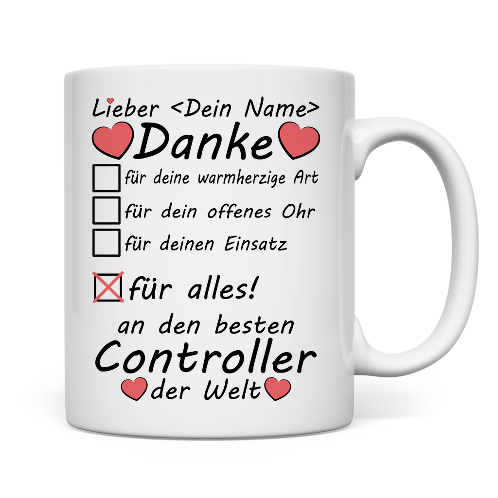 Abschiedsgeschenk Controller | Beruf | Danke  Tasse rückseite