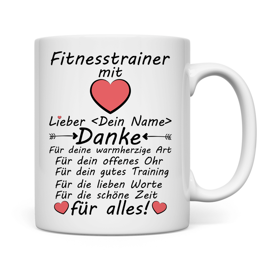 Abschiedsgeschenk Fitnesstrainer | Tasse  rückseite