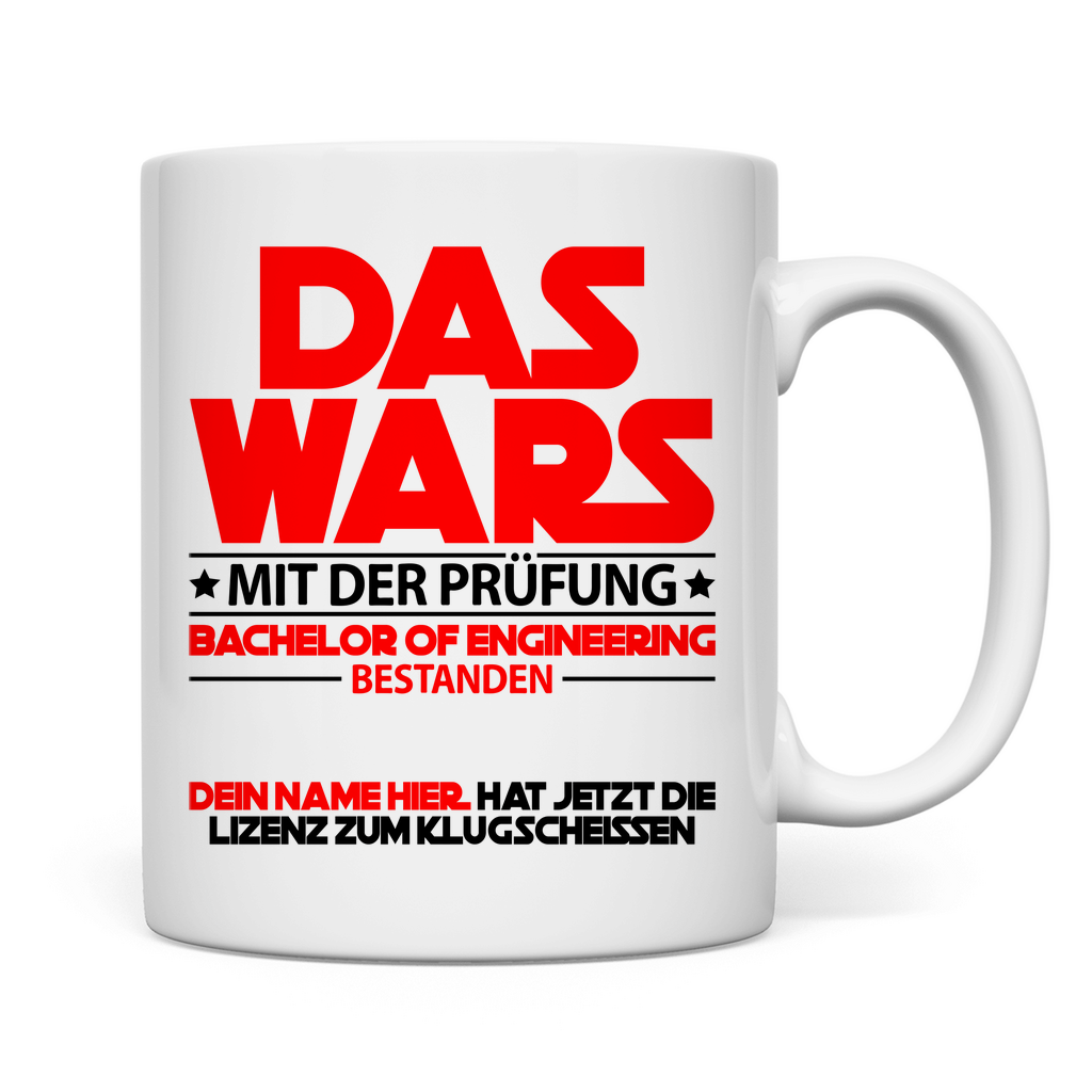 Geschenk zum Bestandenen Bachelor of Engineering tasse 2