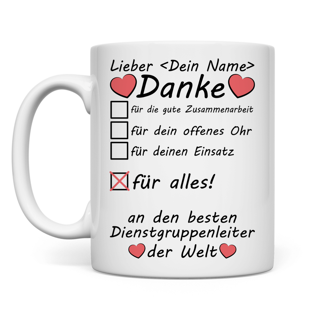 Dienstgruppenleiter DGL | Danke Geschenk Tasse