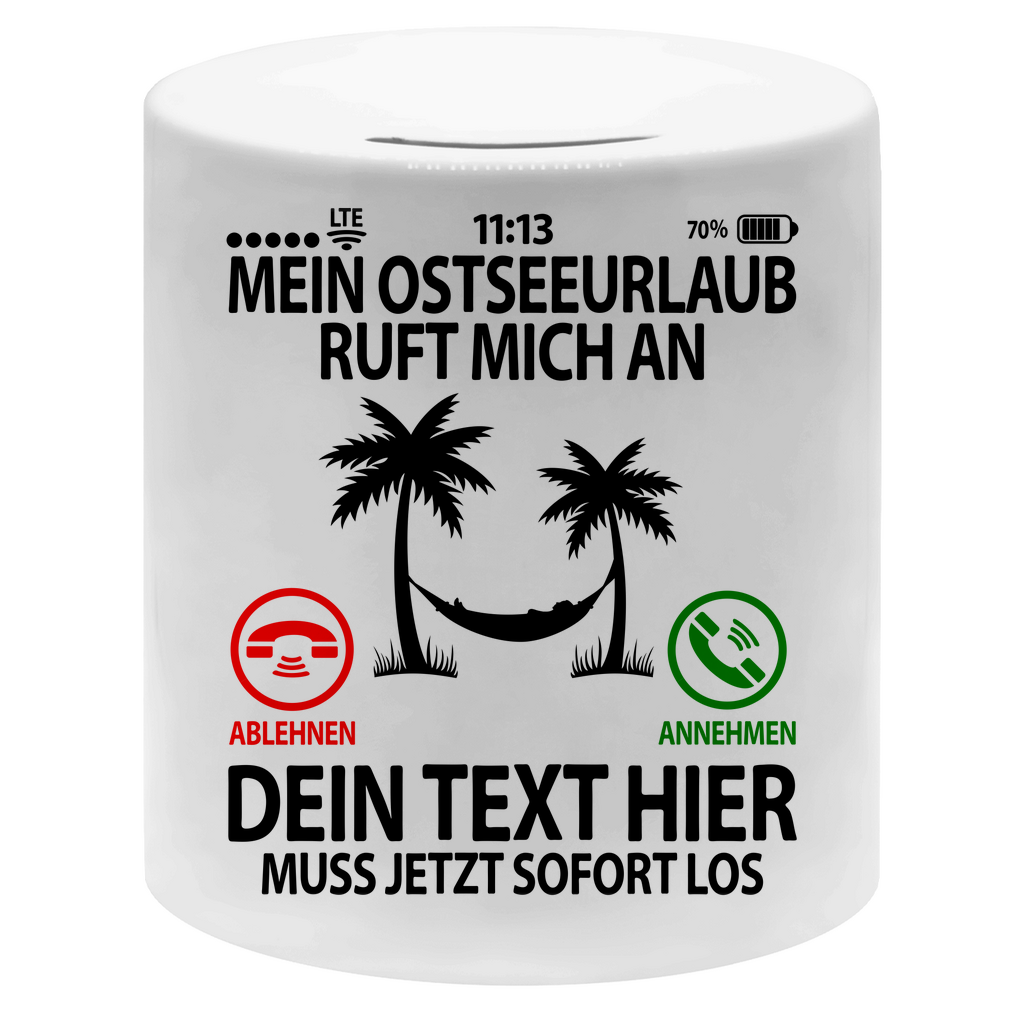 Ostseeurlaub sparen Geldgeschenk | Spardose mit Namen