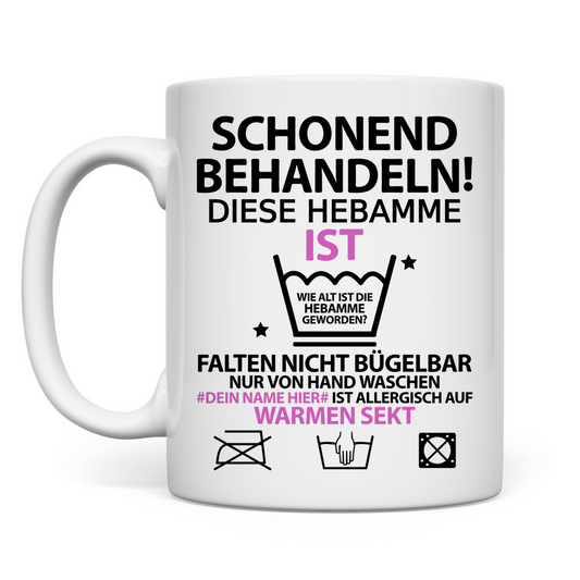 50. Geburtstag Hebamme | Geburtstagsgeschenk lustige sprüche
personalisiert
 Tasse