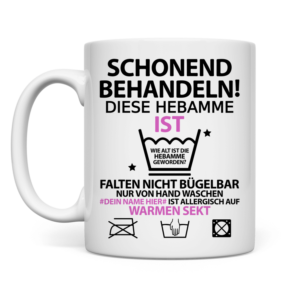 50. Geburtstag Hebamme | Geburtstagsgeschenk lustige sprüche
personalisiert
 Tasse