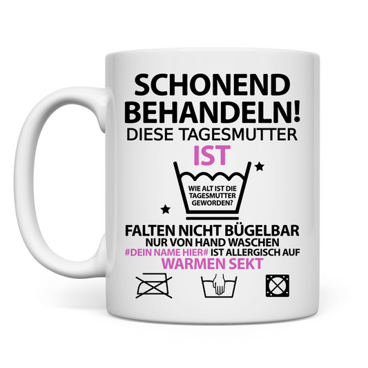 50. Geburtstag Tagesmutter | Geburtstagsgeschenk Lustige Sprüche Tasse Personalisiert 
