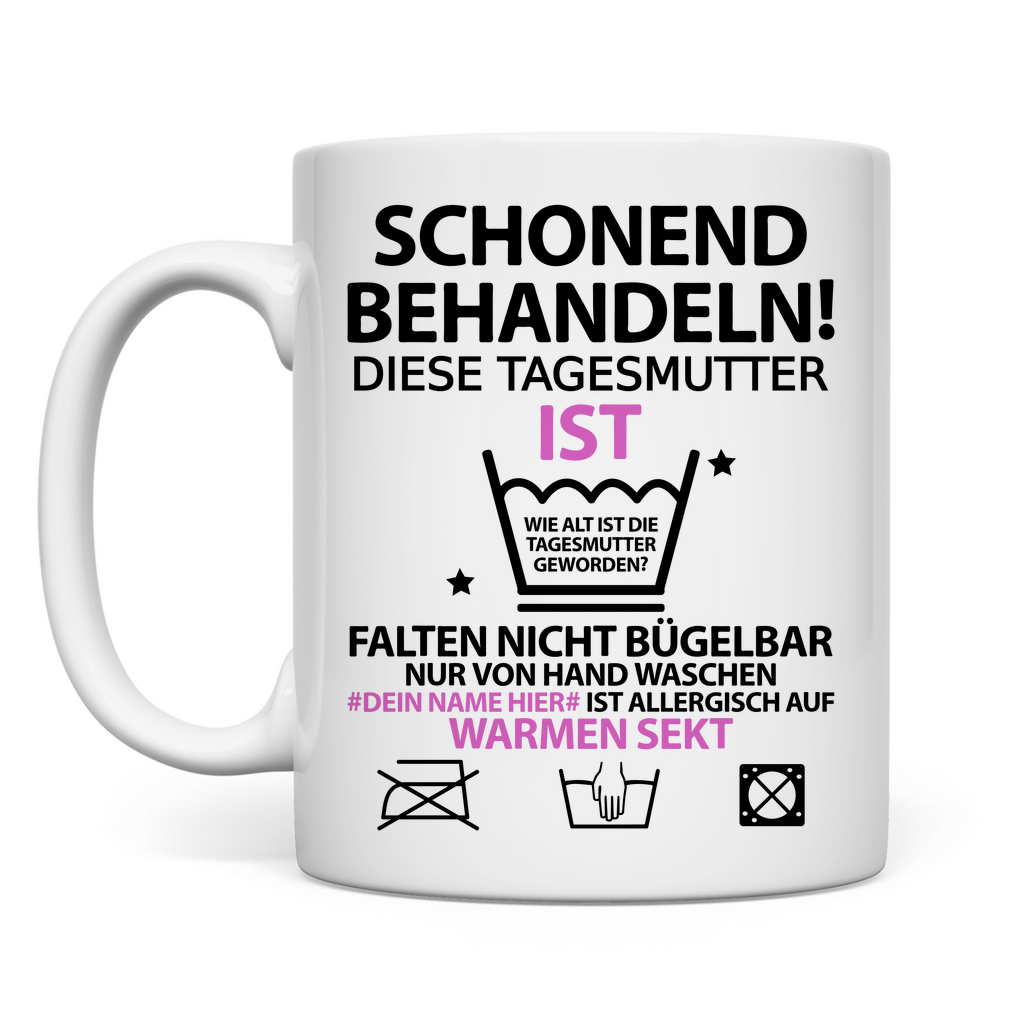50. Geburtstag Tagesmutter | Geburtstagsgeschenk Lustige Sprüche Tasse Personalisiert 
