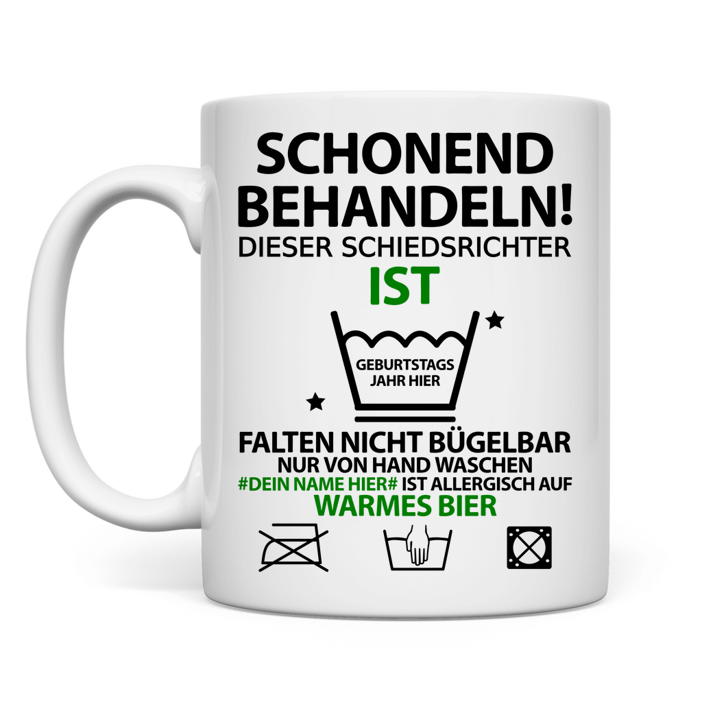 50. Schiedsrichter Schiri Geburtstag - Lustige Tasse - Geburtstagsgeschenk - Personalisiert