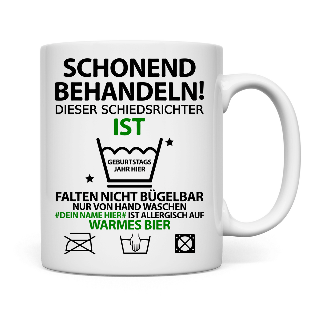 50. Schiedsrichter Schiri Geburtstag - Lustige Tasse - Geburtstagsgeschenk - Personalisiert