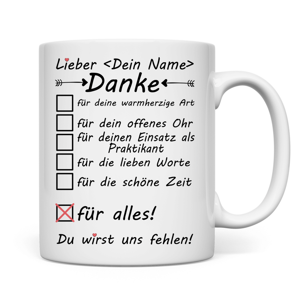 Zum Ende des Praktikums | Geschenk Tasse 2