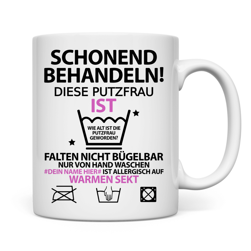 50 Geburtstag Putzfrau | Geburtstagsgeschenk lustige sprüche Tasse Personalisiert