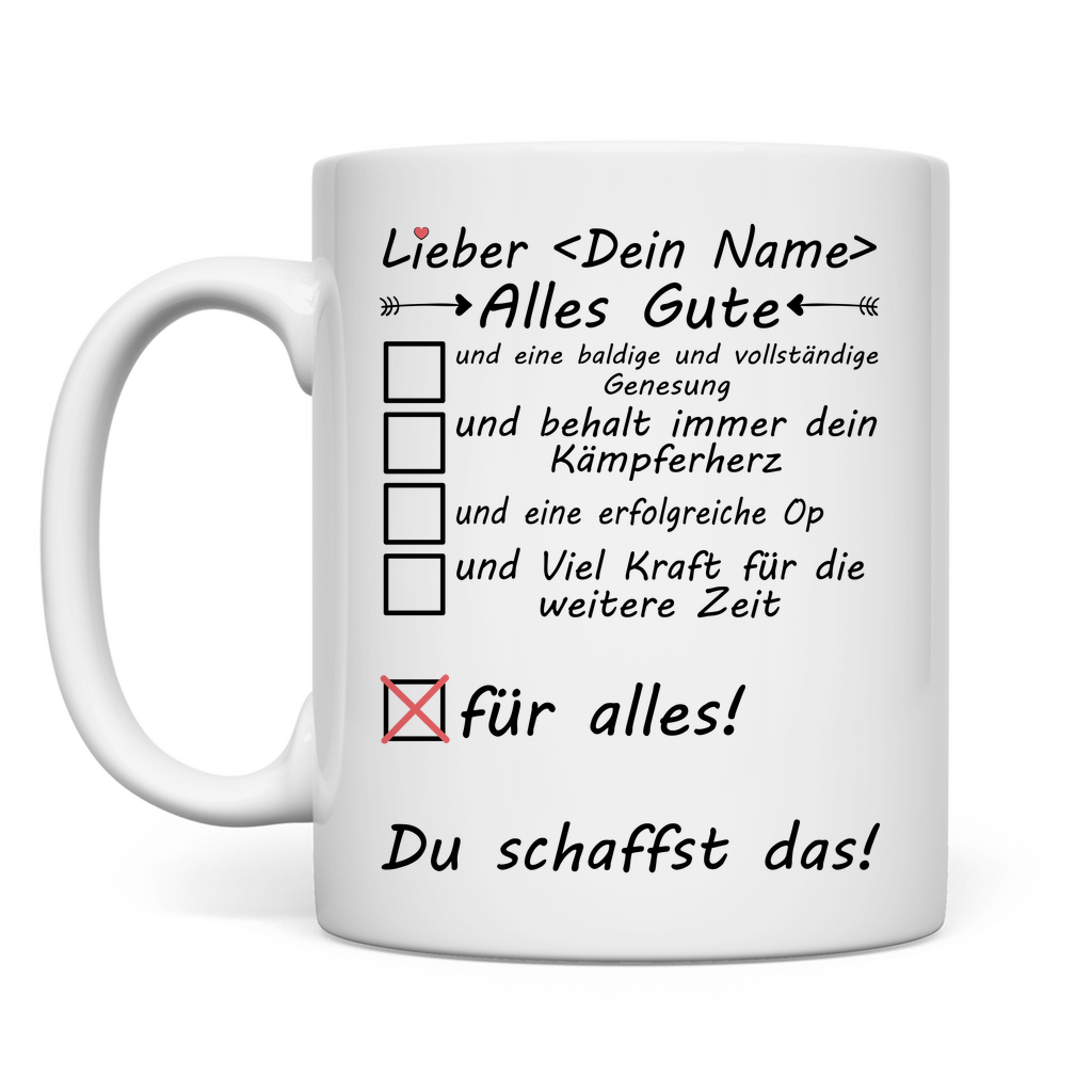 Bevorstehende Operation | Alles Gute Wünsche | Tasse Geschenk Mann