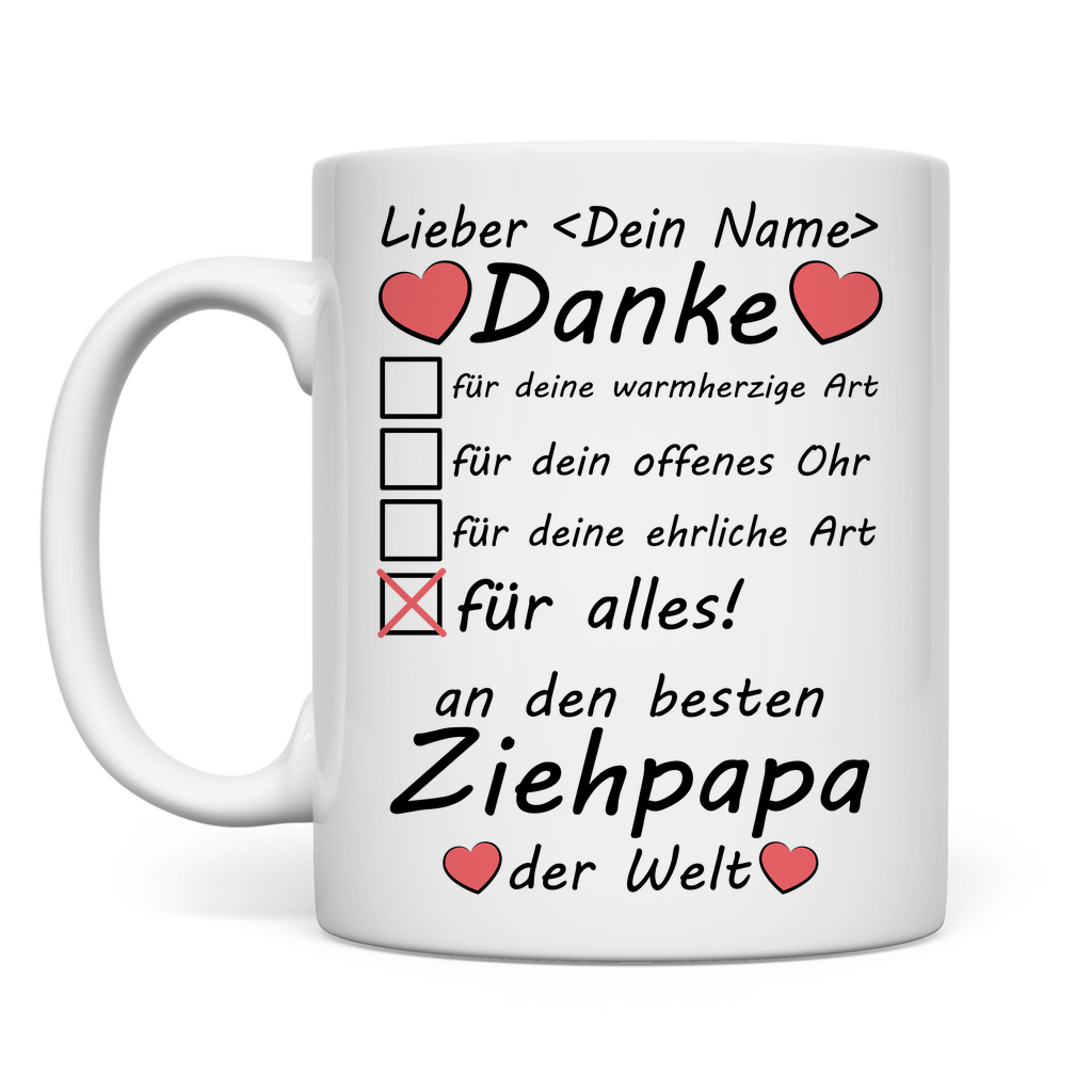 Bester Ziehpapa l Geschenk mit Namen  tasse