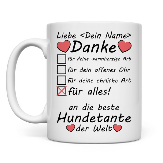 Beste Hundetante Tasse | Geschenk | Personalisiert