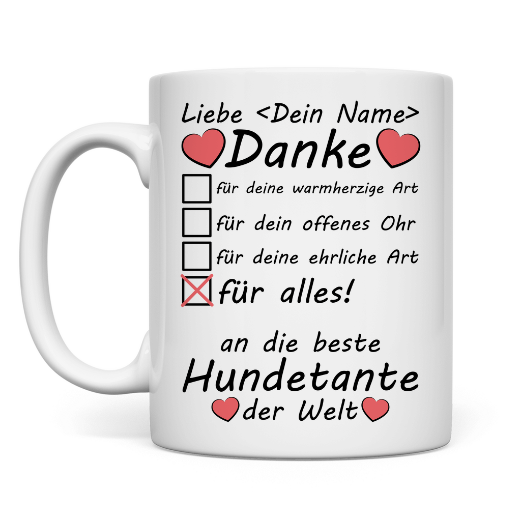 Beste Hundetante Tasse | Geschenk | Personalisiert