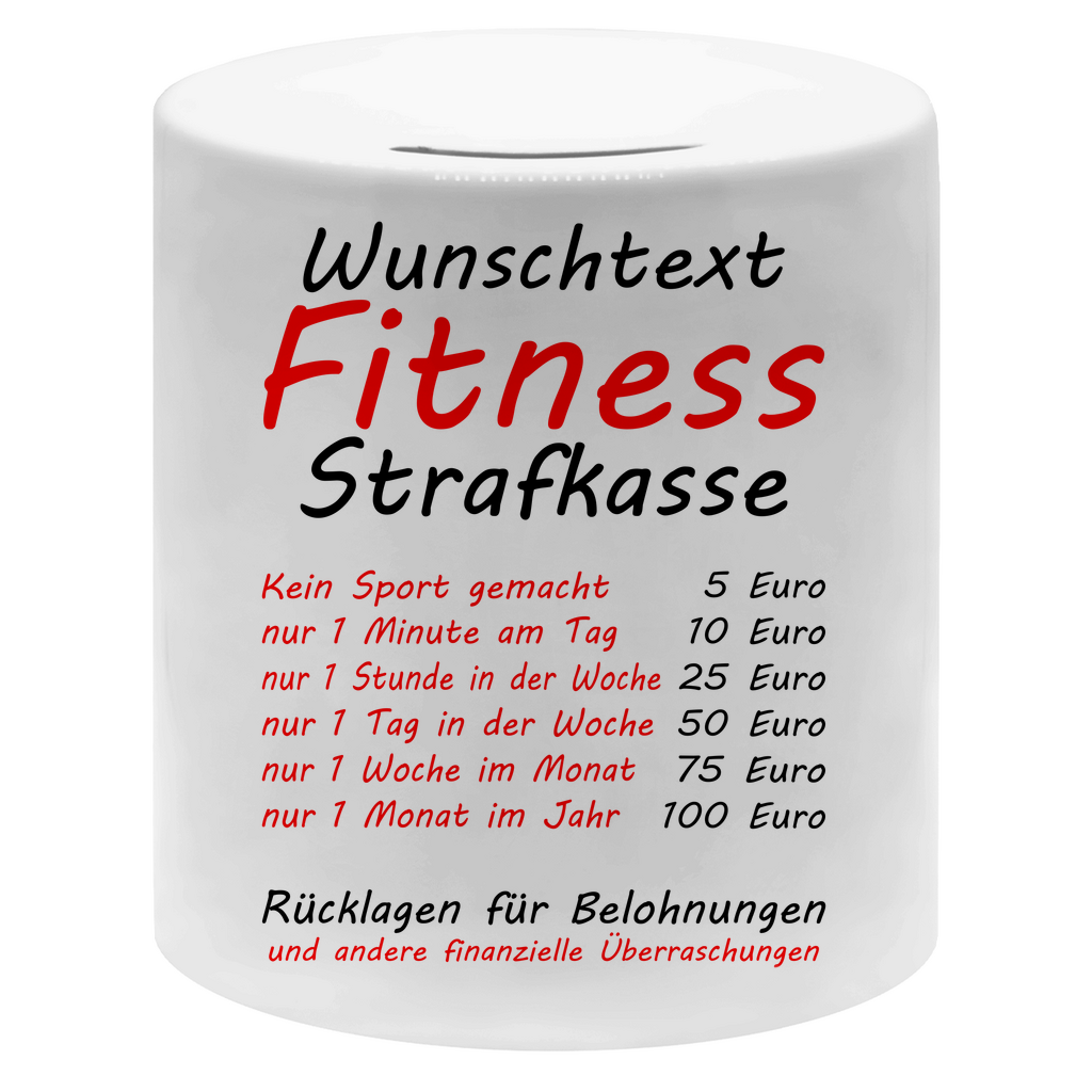 Sport Fitness machen | Motivation Geschenk Spardose personalisiert