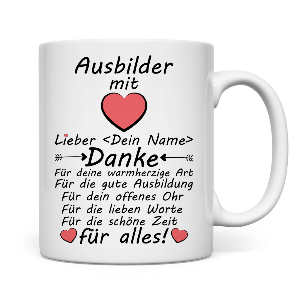 Zum Ende der Ausbildung | Geschenk Ausbilder Tasse rückseite