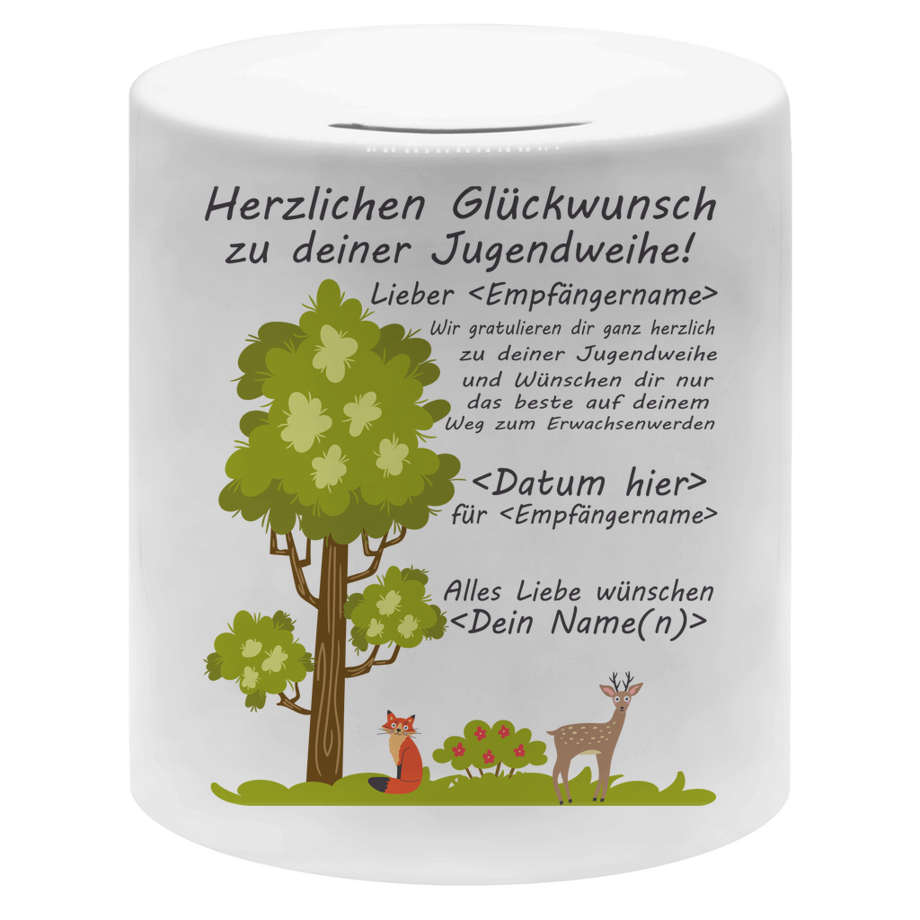 Glückwünsche Jugendweihe Spardose | Datum | Name Junge Personalisiert