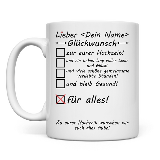 Mitarbeiter Heiratet | Geschenk zu Hochzeit Tasse Glückwunsch
