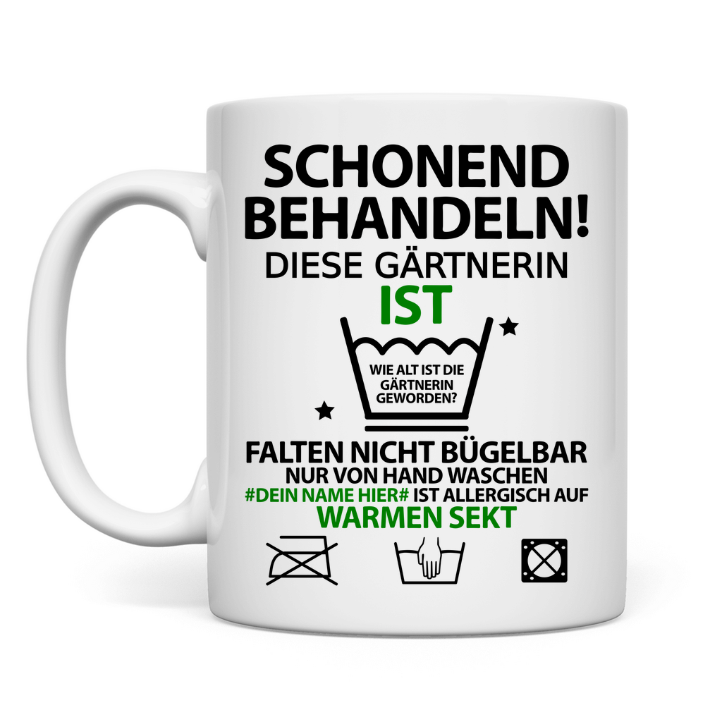 60. Gärtnerin Geburtstag | Geburtstagsgeschenk Glückwünsche 
 Tasse