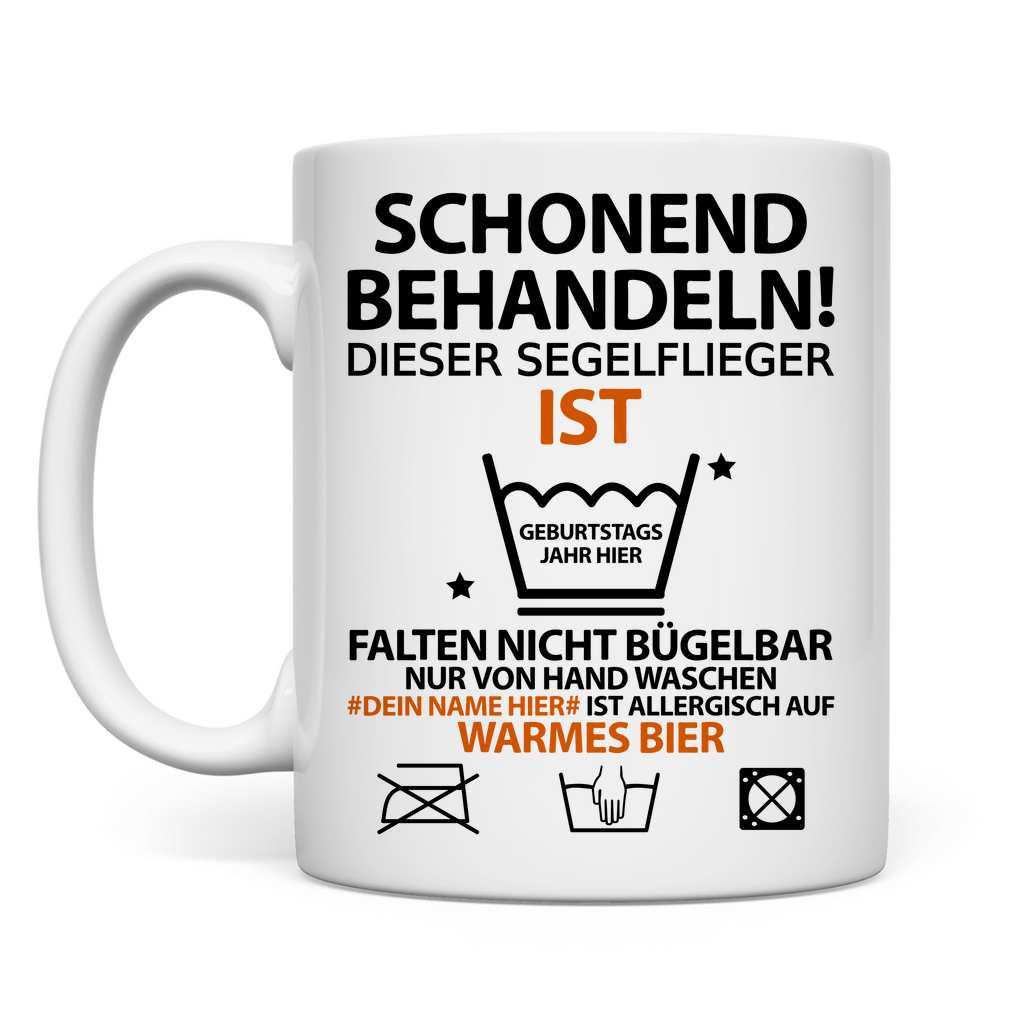 60. Geburtstag Mann Segelflugzeug - Tasse Lustig - Segelflieger Geburtstagsgeschenk - Personalisierbar