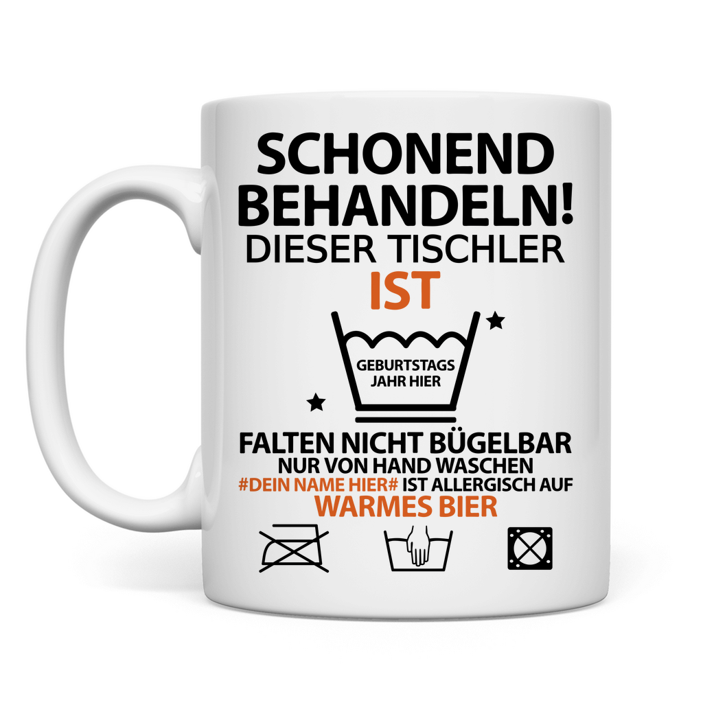 60. Geburtstag Tischler - Lustige Sprüche Tasse - Geburtstagsgeschenk für Mann - Personalisiert