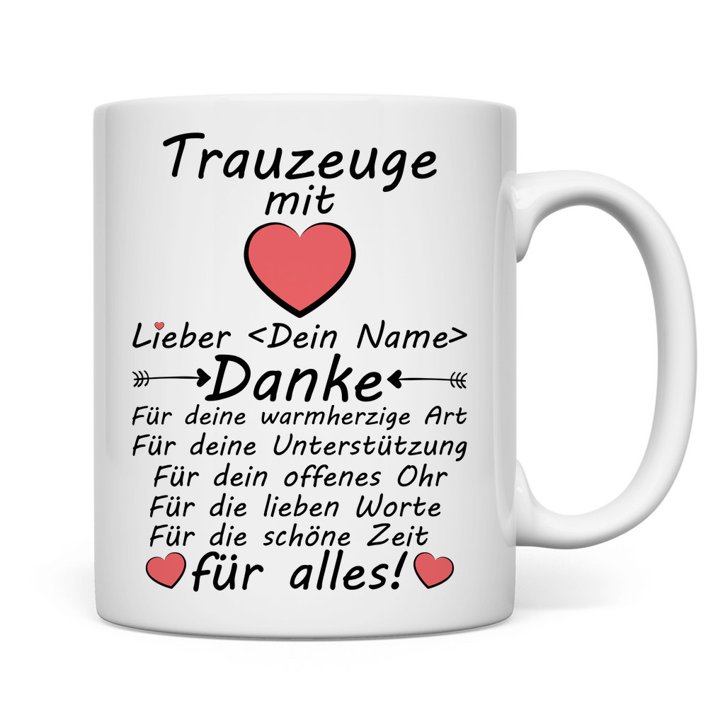 Danke Geschenk Trauzeugen | nach Hochzeit Tasse rückseite