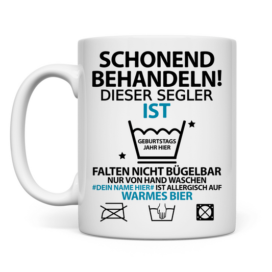 60 Geburtstag Mann Segeln - lustige Sprüche Tasse - Segler Geburtstagsgeschenk - Personalisiert