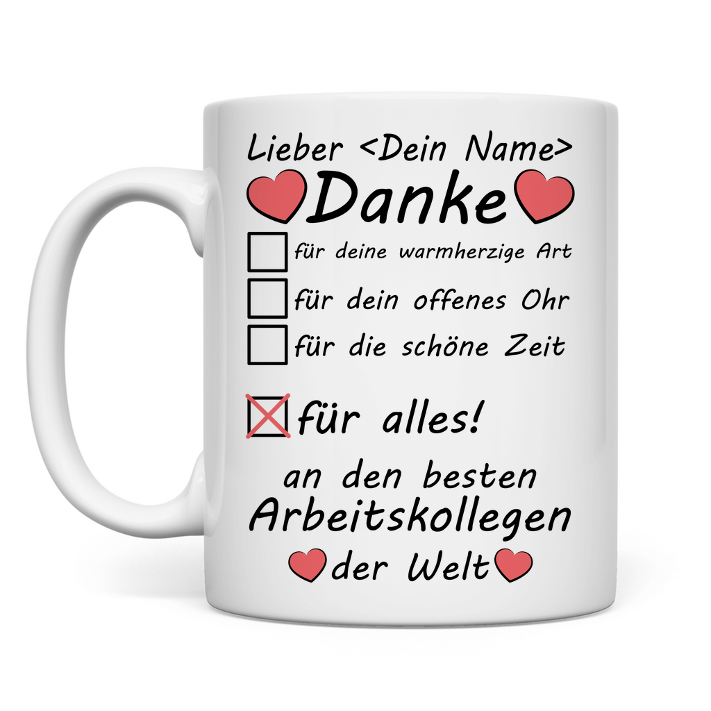 Danke Besten Arbeitskollege der Welt | Tasse  Geschenk