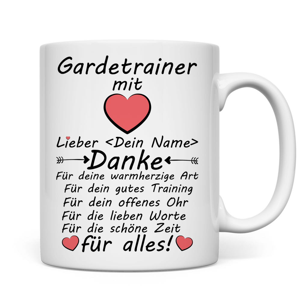 Danke an Gardetrainer | Geschenk Tasse rückseite