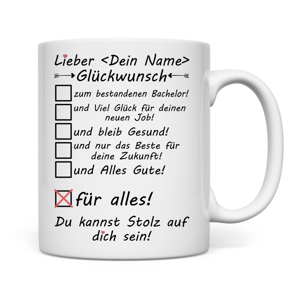Glückwunsch zum Bestandenen Bachelor | Tasse   Geschenk Mann