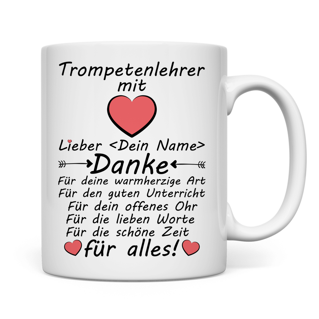 Trompetenlehrer | Abschiedsgeschenk  Tasse rückseite
