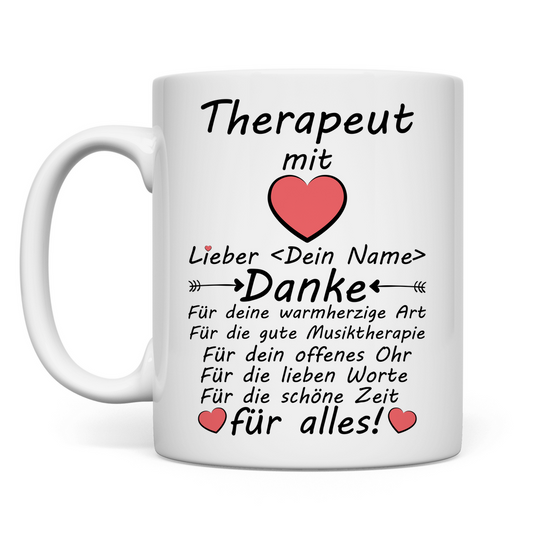 Musiktherapie | Danke an Musiktherapeut | Geschenk Tasse