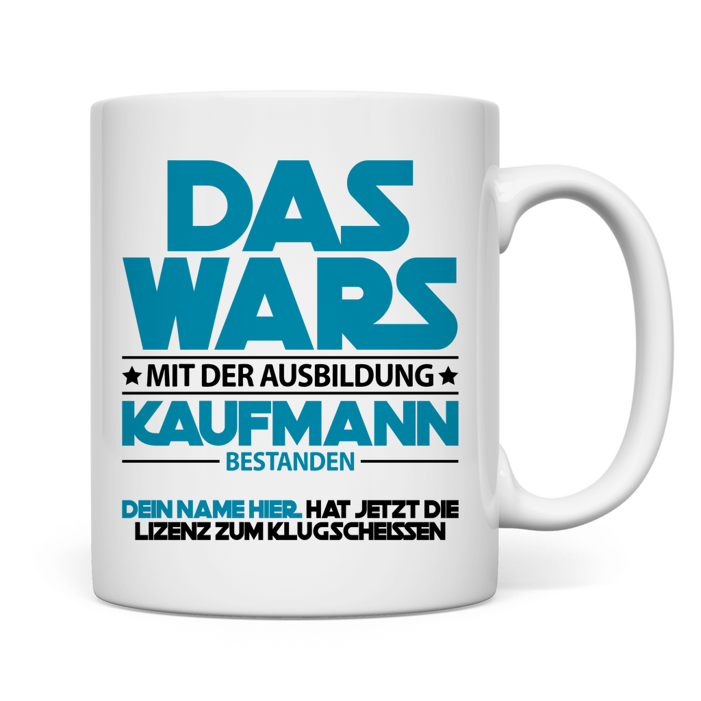 Kaufmann | Abschluss ausbildung Prüfung bestanden tasse rückseite