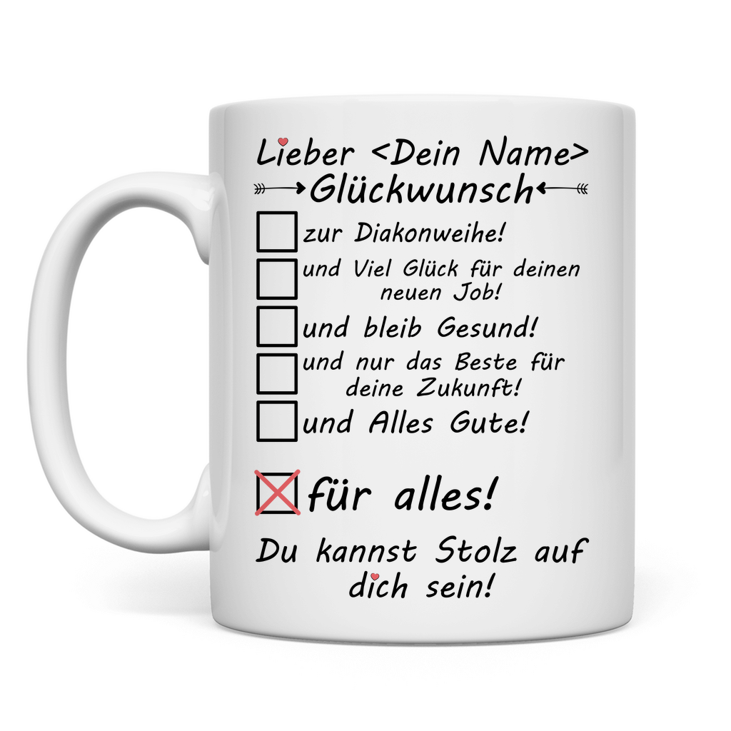 Diakon | Diakonweihe Glückwunsch Geschenk  Tasse