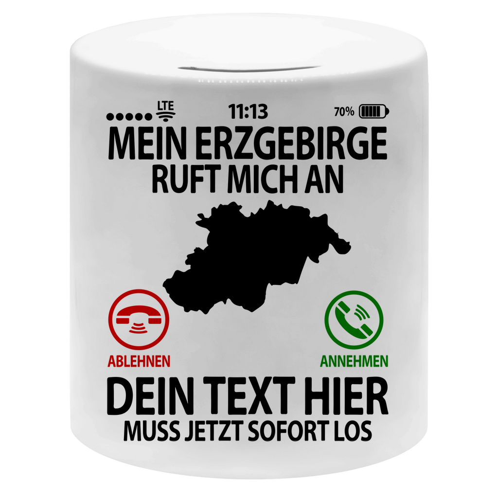 Erzgebirge Spardose | Keramik | Personalisiert 