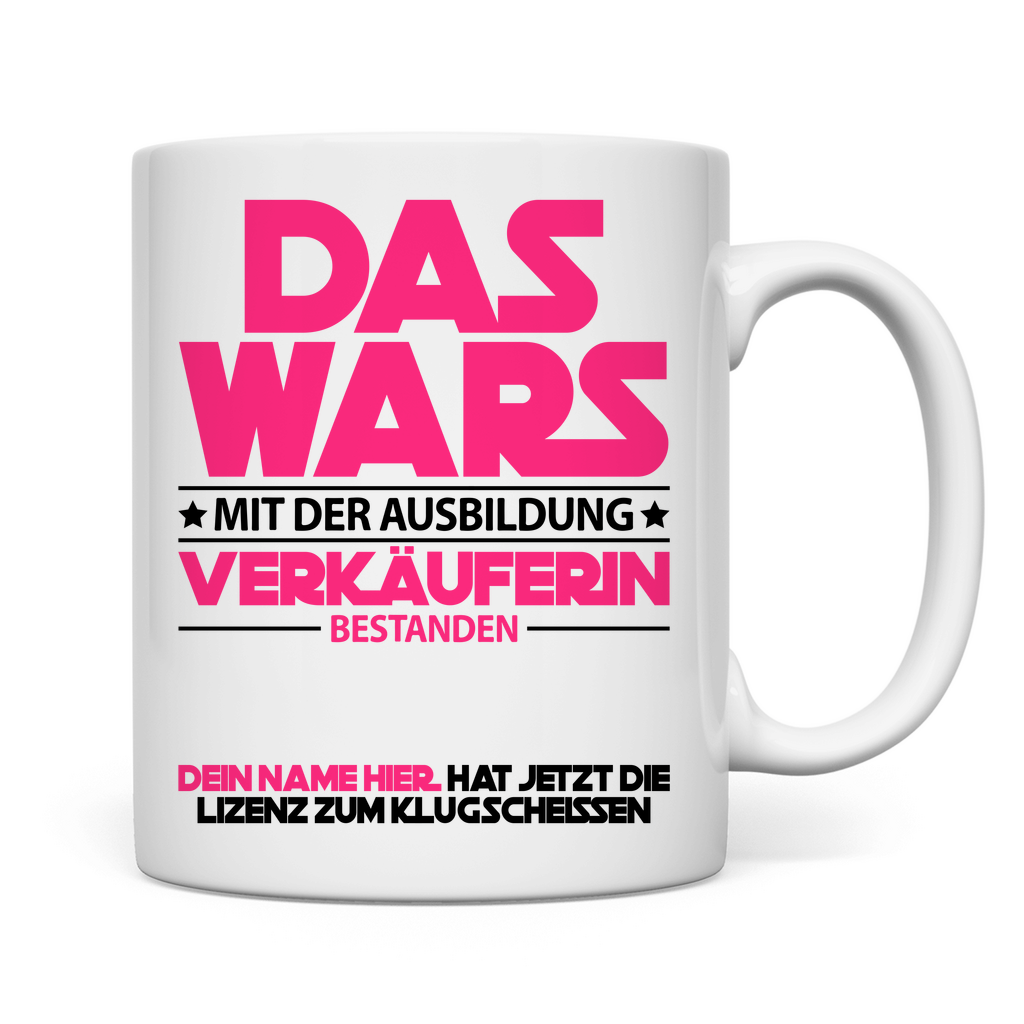 Verkäuferin Ausbildung bestanden | Tasse Geschenk rückseite